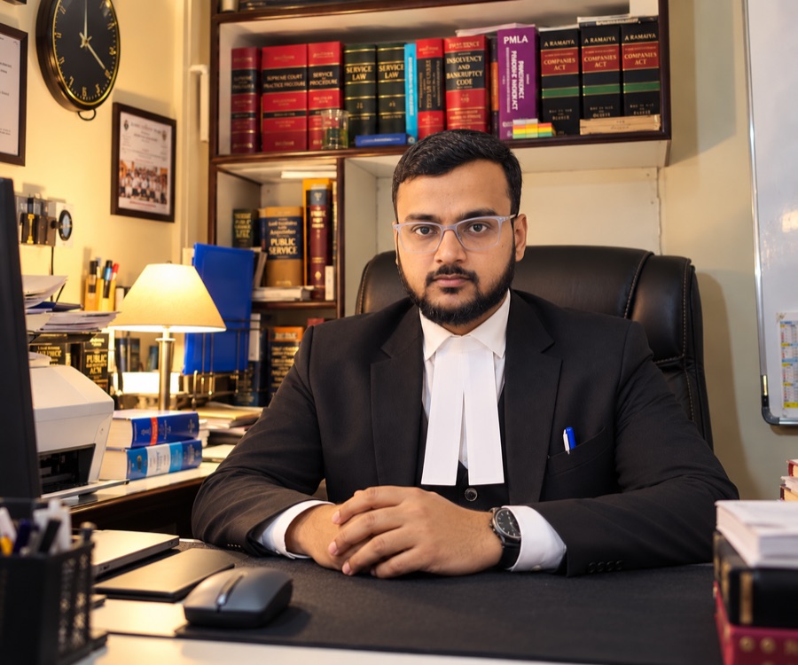 Shahmeraz Alam seated in his law office